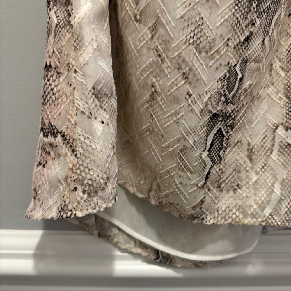 White House Black Market Snake Print Blouse - Picture 2 of 6